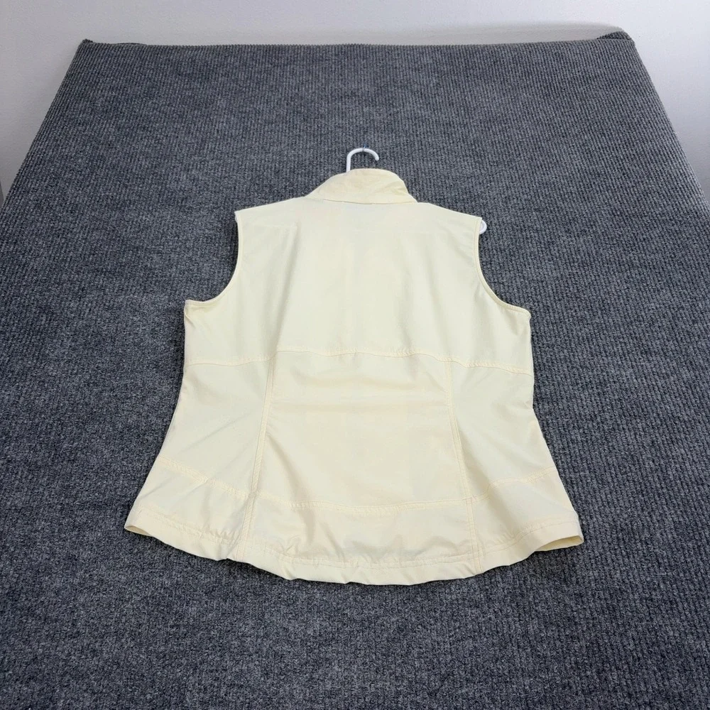 Bobby Jones Vest‎ Women Cream Full Zip Mock Neck Golf Athletic Sportswear
